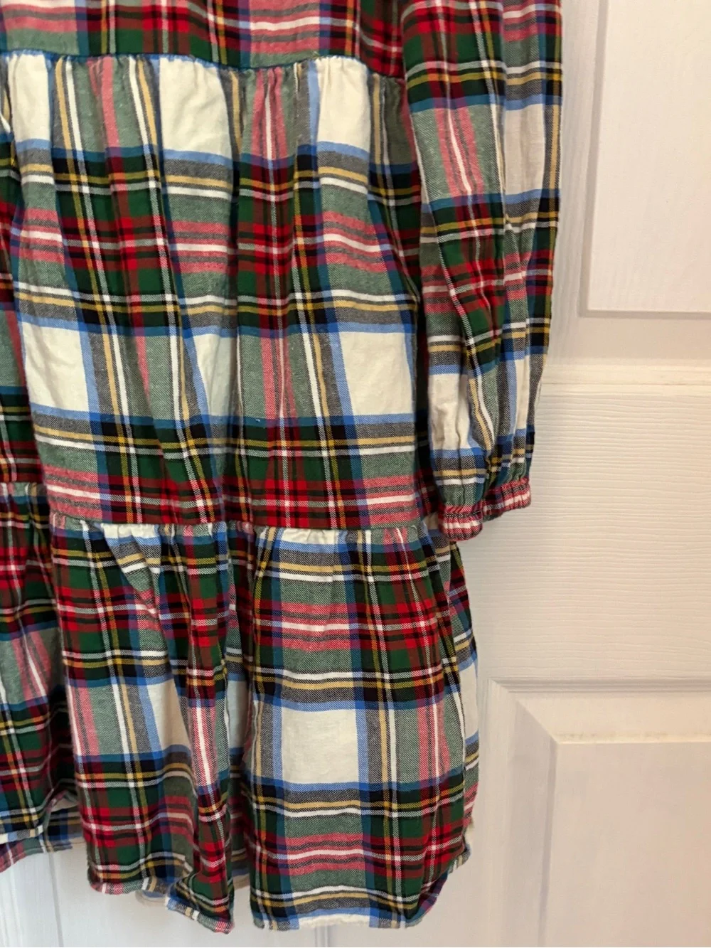 Kids Tiered Plaid Soft Flannel Knit Dress
